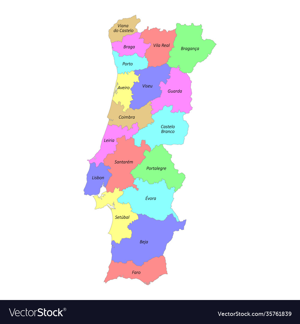 Map Portugal Divided By Districts Madeira 库存矢量图（免版税）1939927984