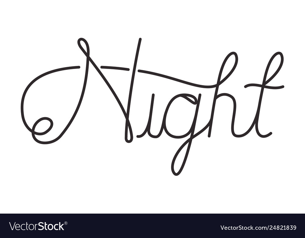 night-word-calligraphy-message-royalty-free-vector-image