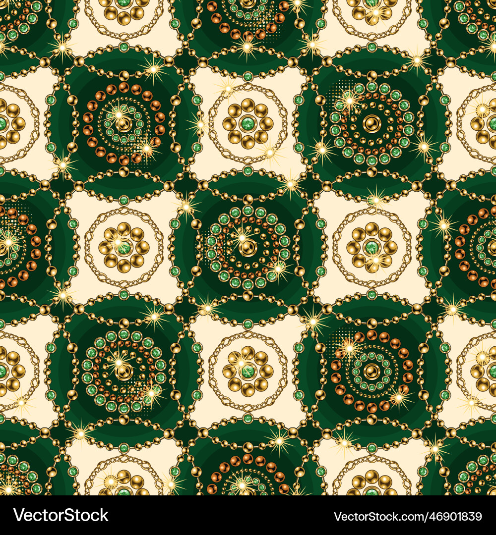 Seamless geometric pattern with jewelry ornaments Vector Image