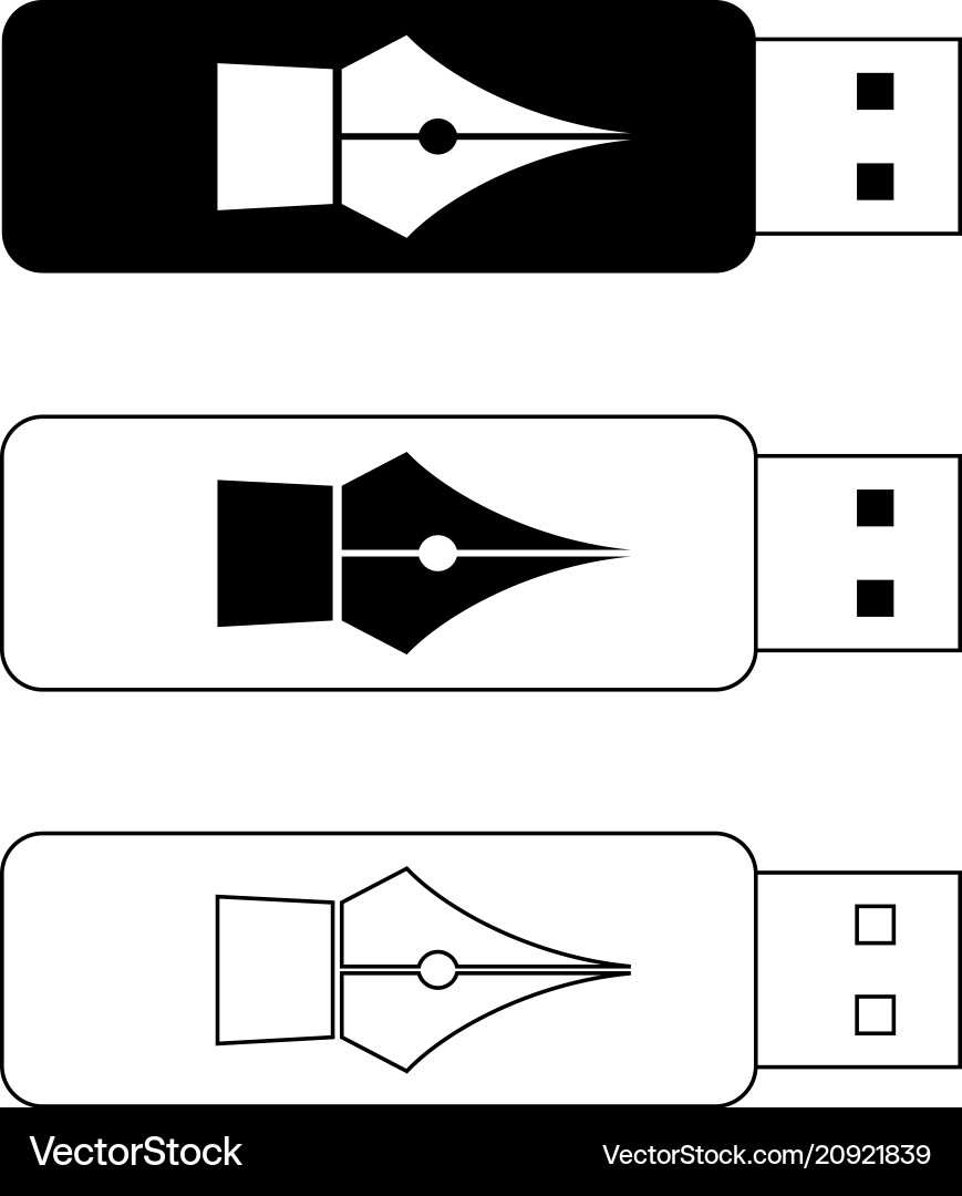 Usb flash drives portable data storage Royalty Free Vector