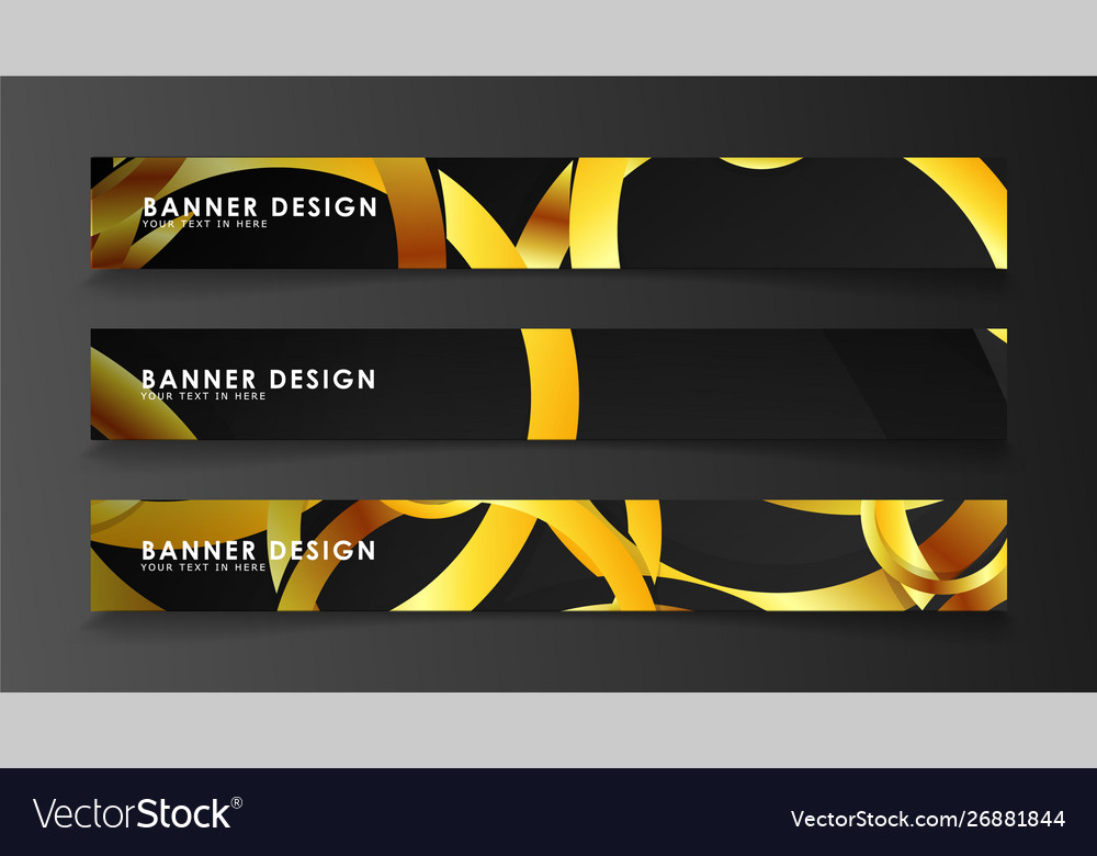 Abstract Circle Banner Fancy Golden Circle On A Vector Image
