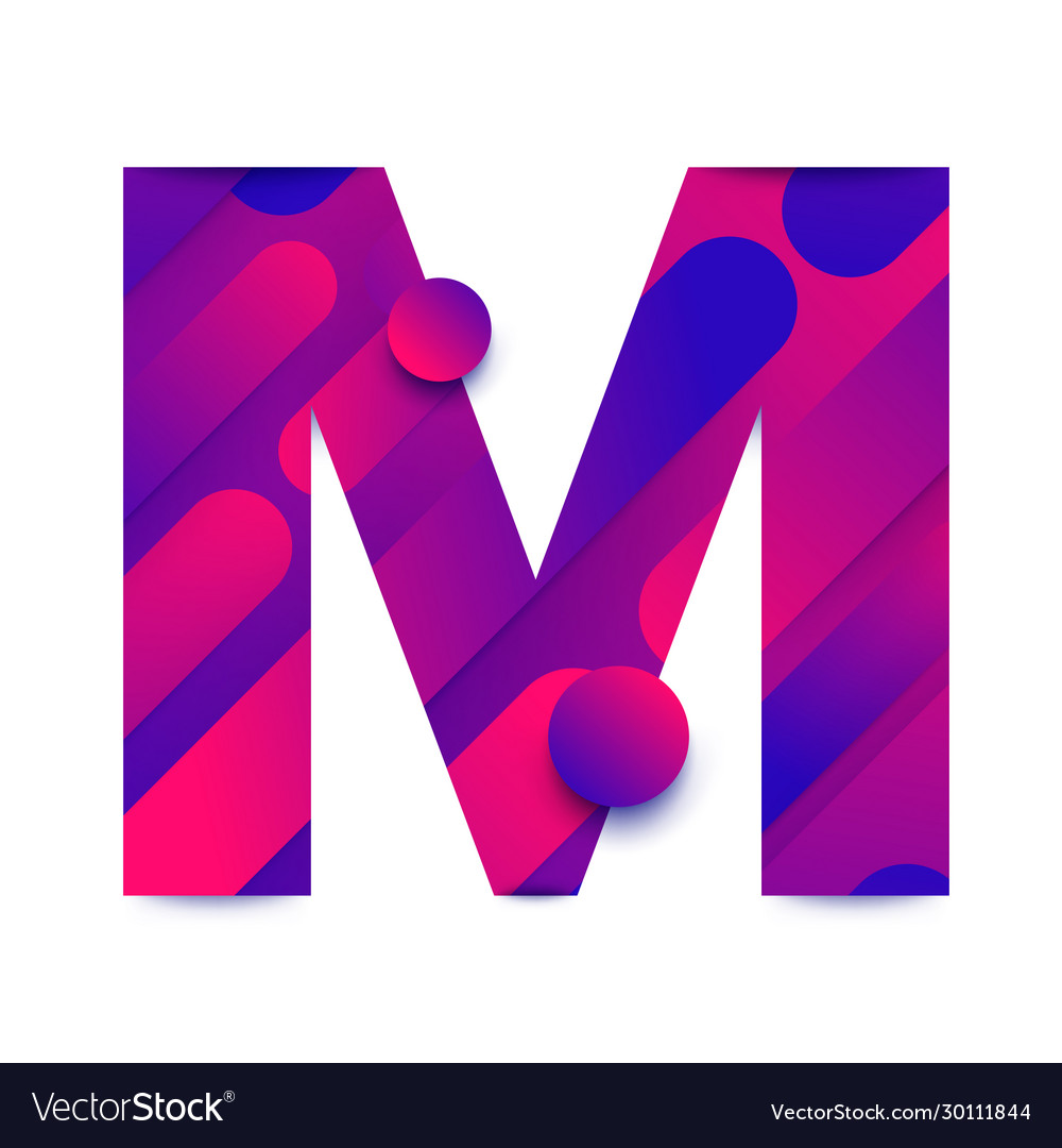 Alphabet bg gradients m Royalty Free Vector Image