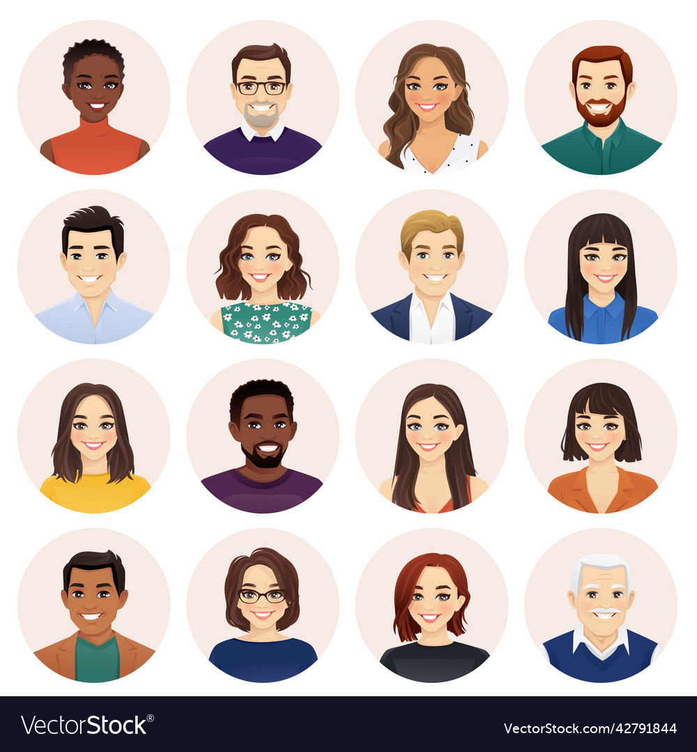 People avatar set men and women collection Vector Image