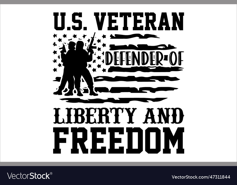 Us veteran defender of liberty and freedom Vector Image