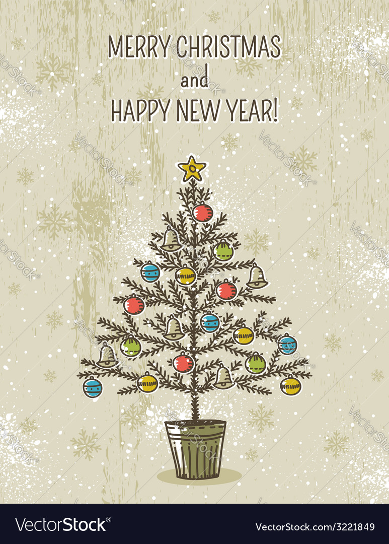 Beige background with christmas tree Royalty Free Vector