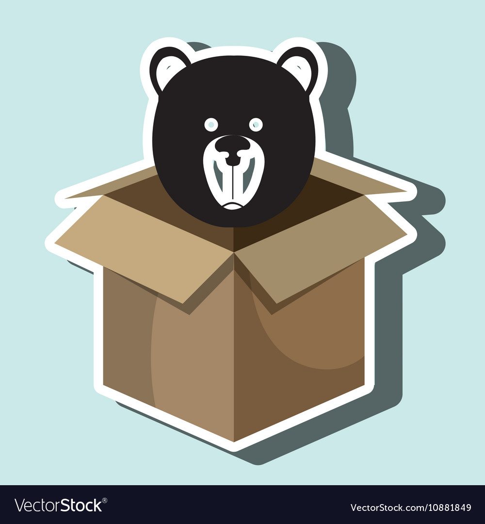 Box bear toy Royalty Free Vector Image VectorStock