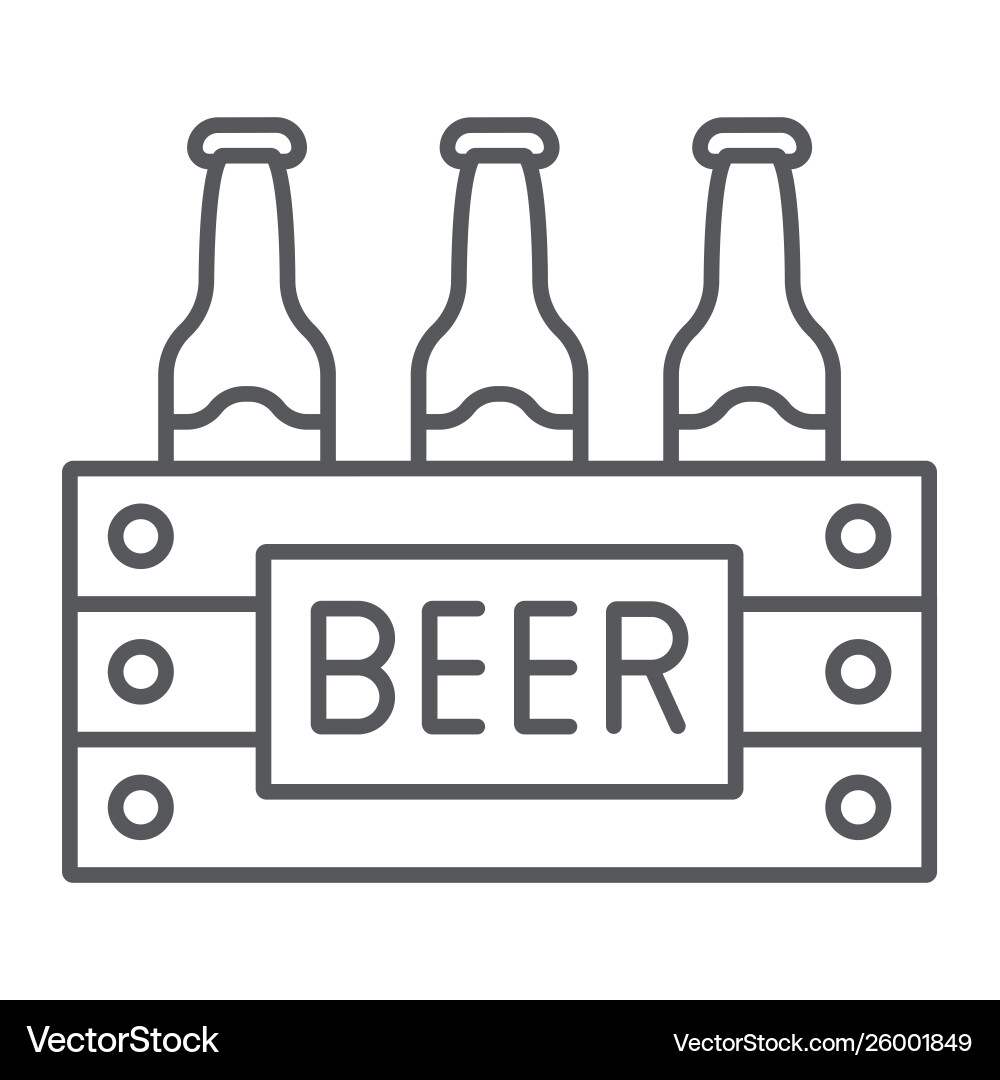 Case beer thin line icon alcohol and drink Vector Image