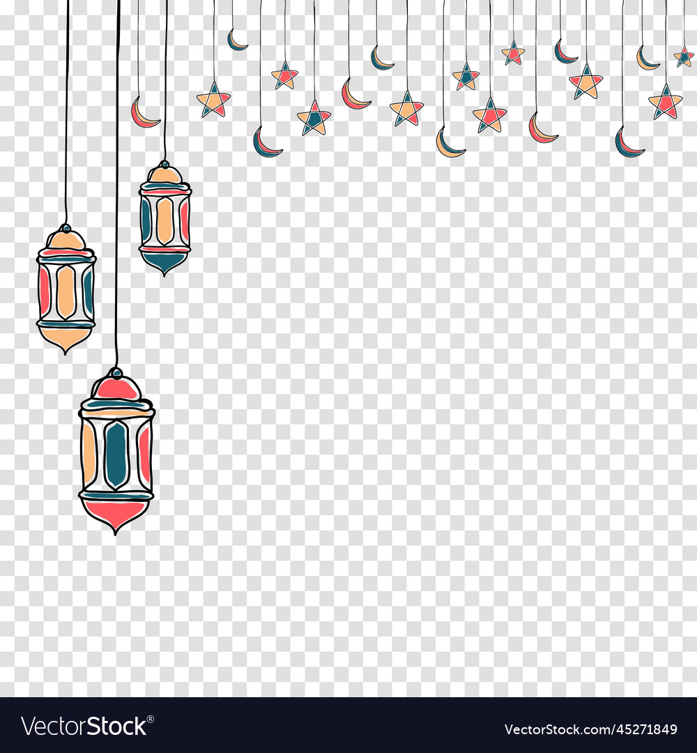 Decorative template design for ramadan with stars Vector Image