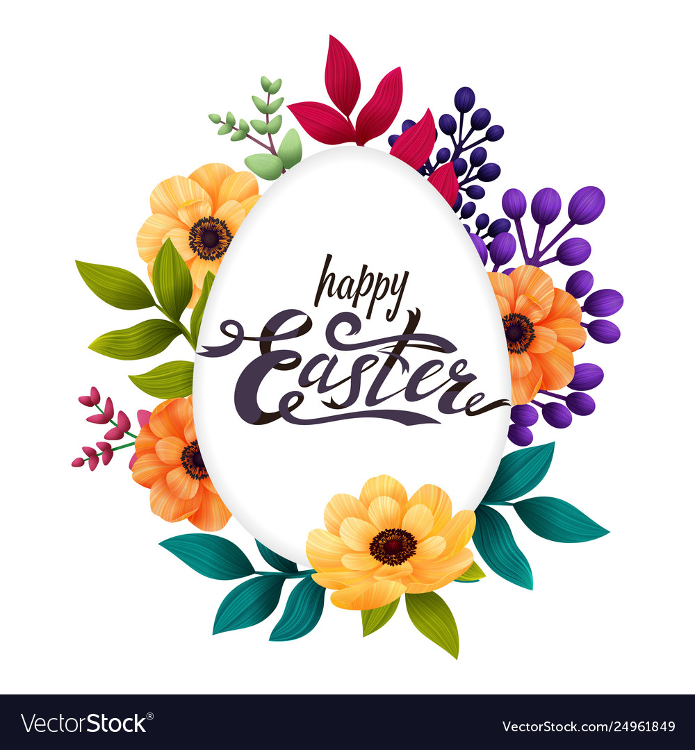 Happy easter greeting card calligraphic lettering Vector Image