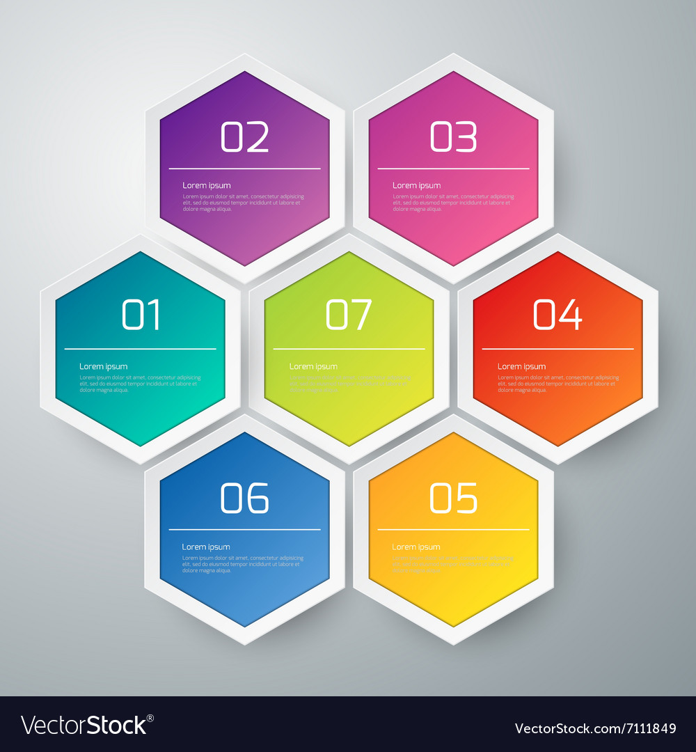 Infographics hexagons Royalty Free Vector Image