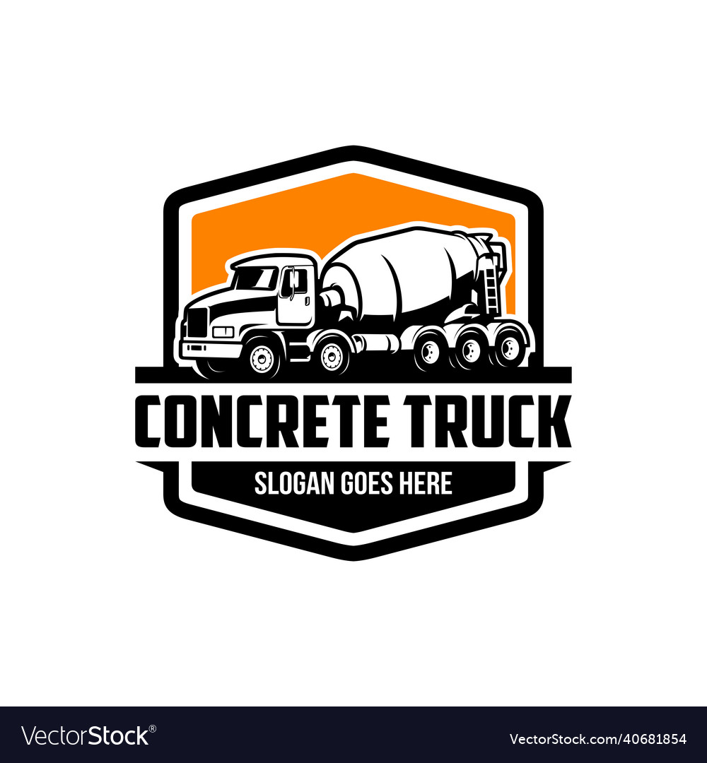 Concrete mixer truck logo Royalty Free Vector Image