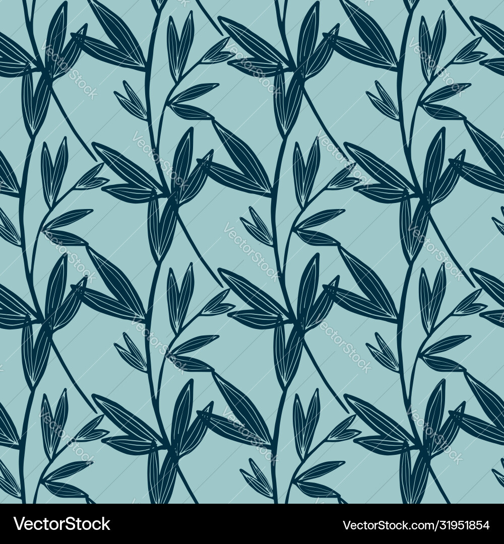 Creative leaf seamless pattern on green Royalty Free Vector