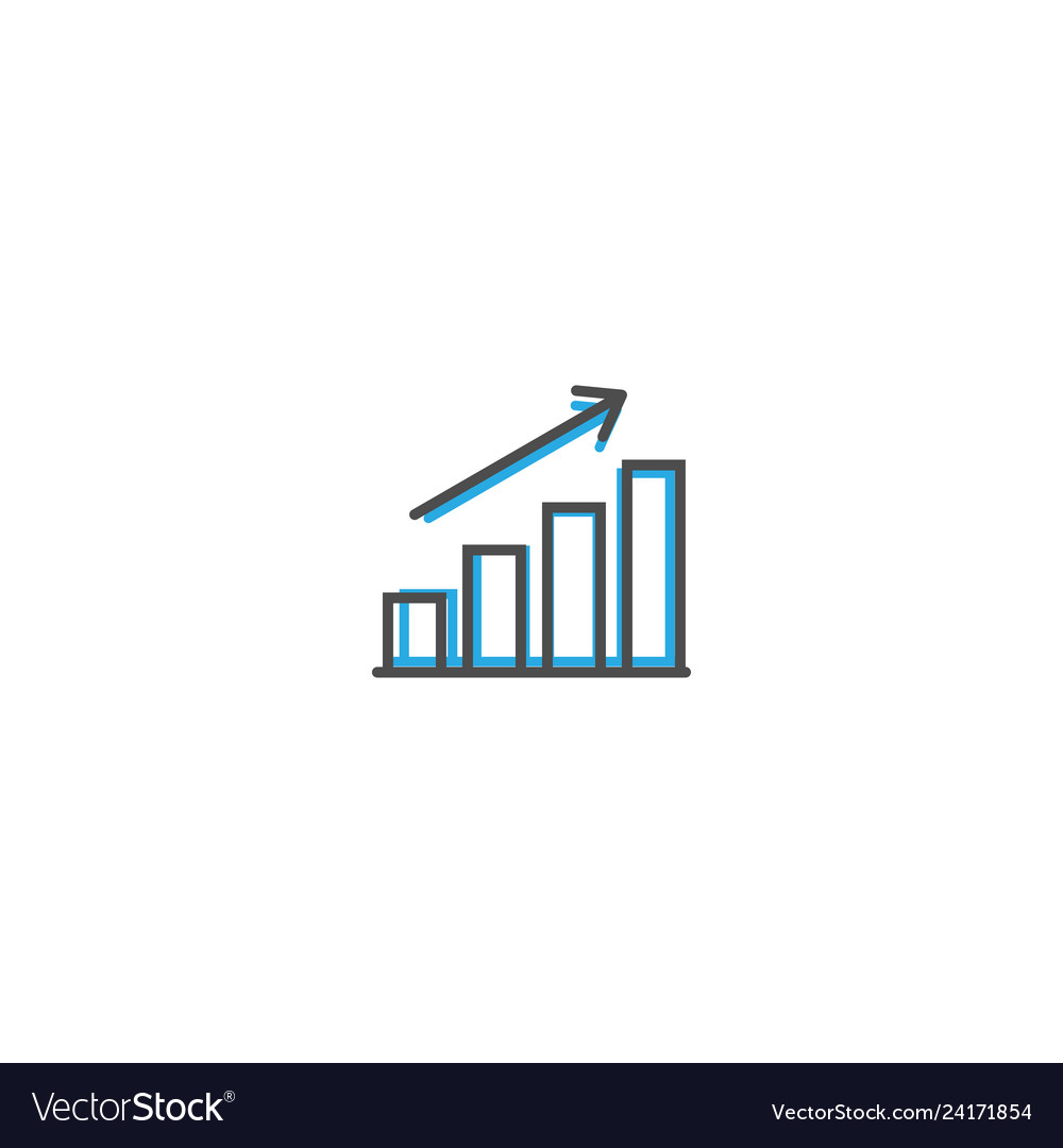 Graph icon line design business Royalty Free Vector Image