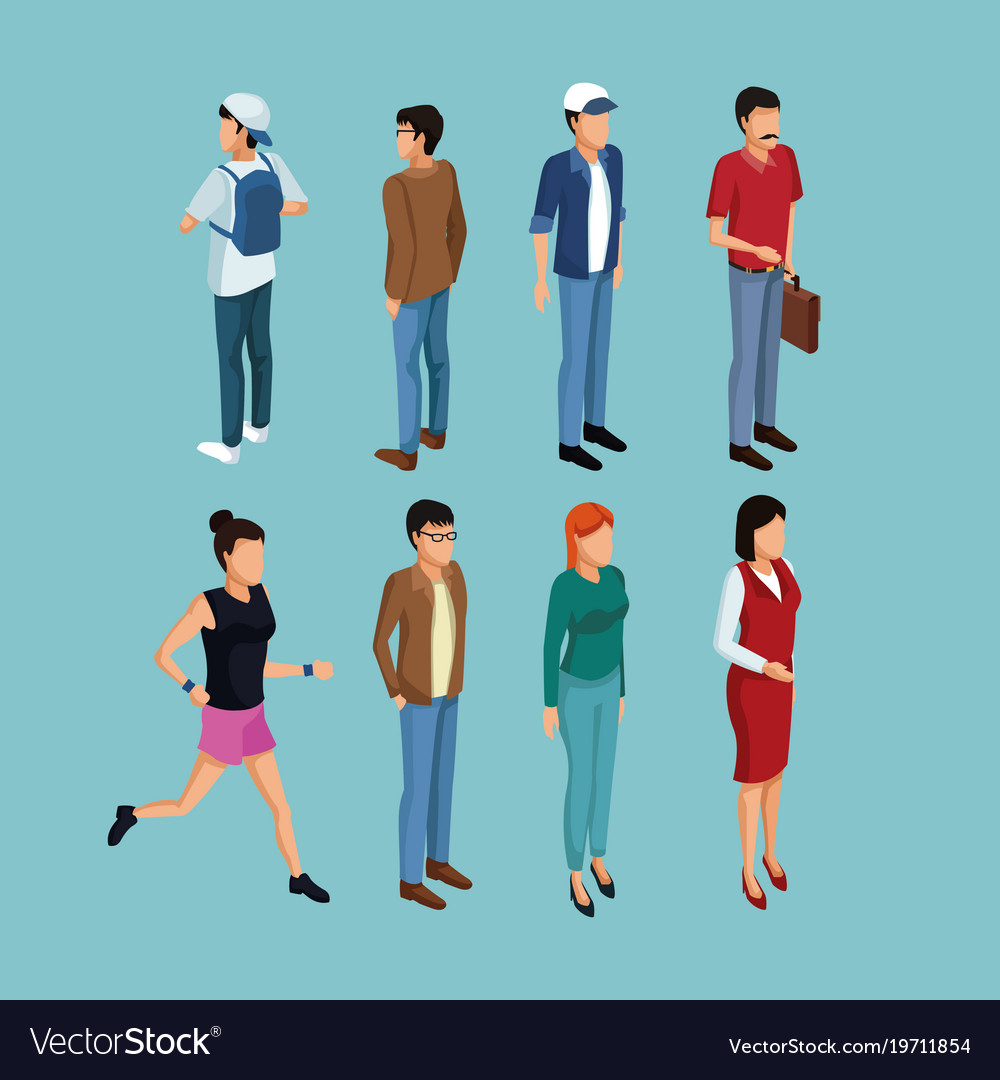 Download Isometric people 3d Royalty Free Vector Image - VectorStock