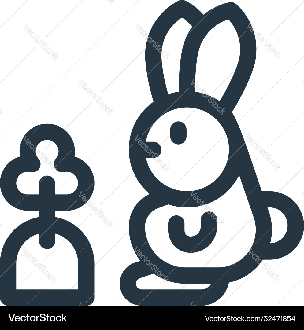 Rabbit icon editable stroke linear Royalty Free Vector Image