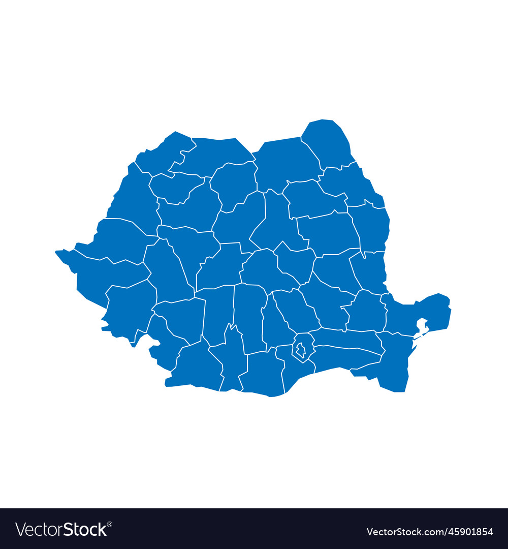 Romania political map of administrative divisions Vector Image