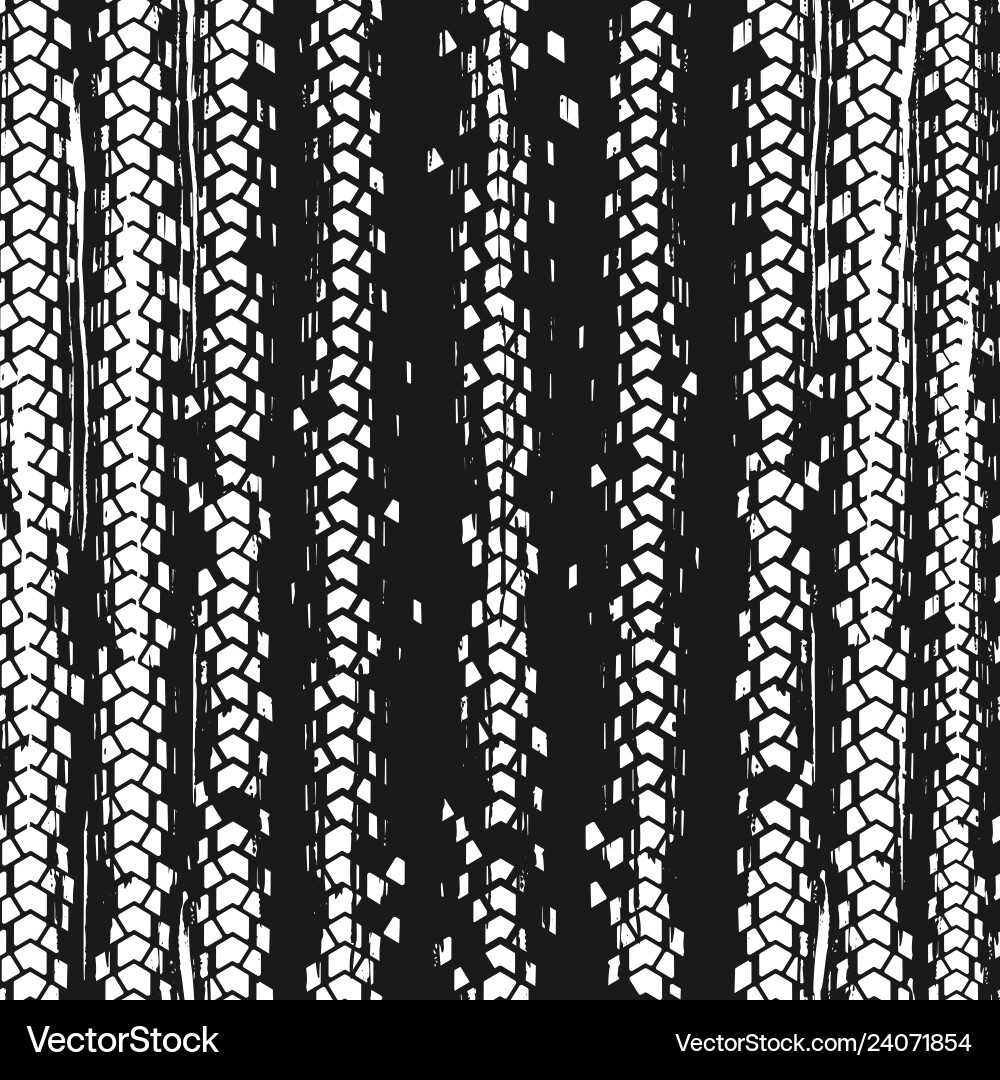 Tire tracks seamless pattern Royalty Free Vector Image