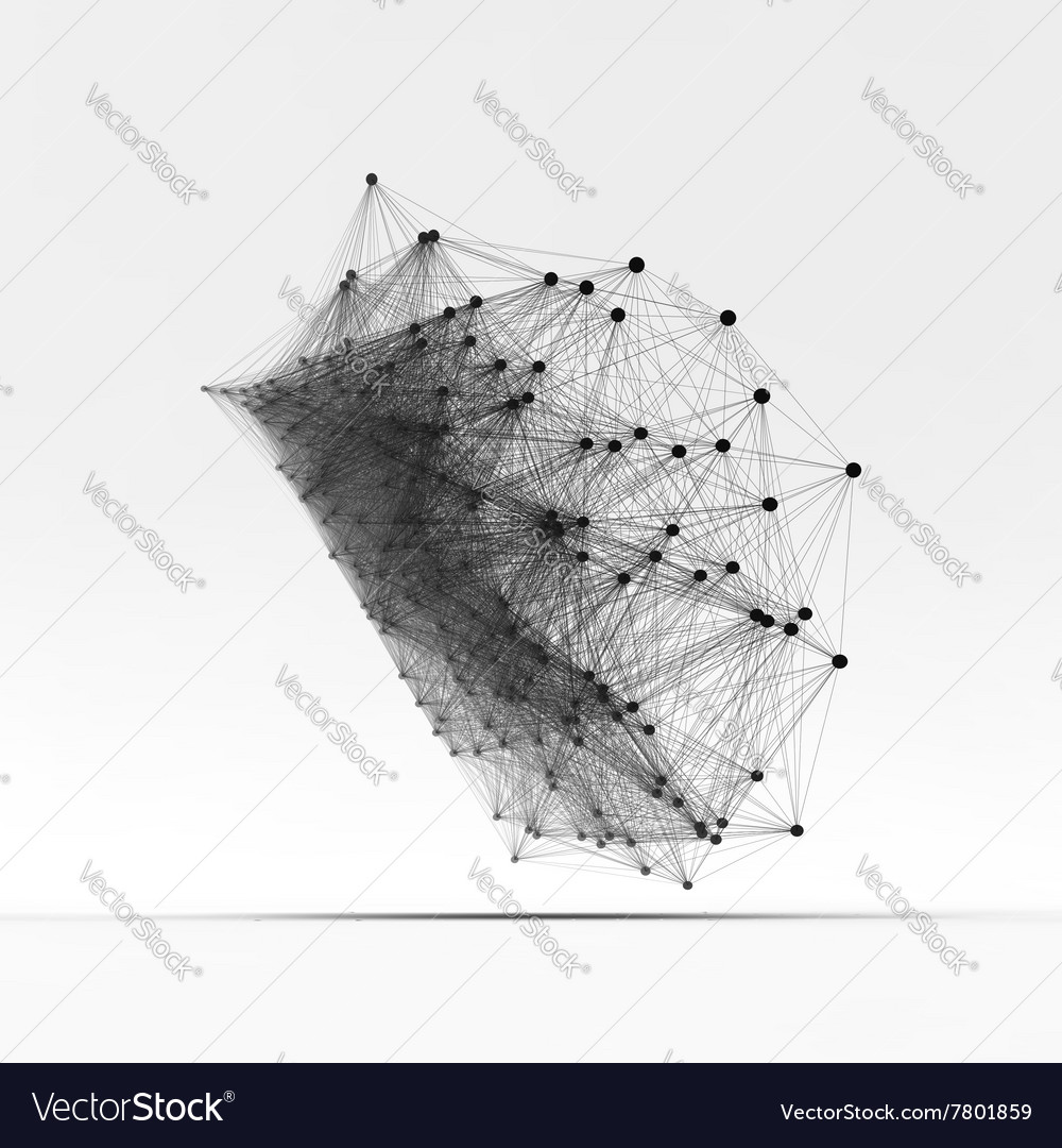 Connection structure wireframe Royalty Free Vector Image