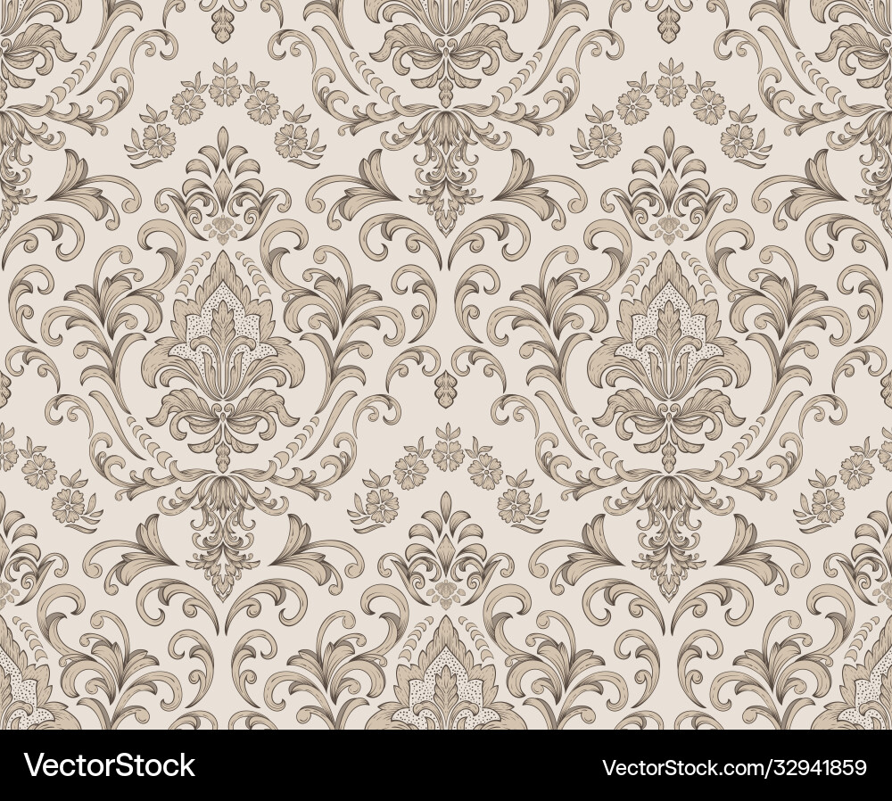 Damask seamless pattern element classical Vector Image
