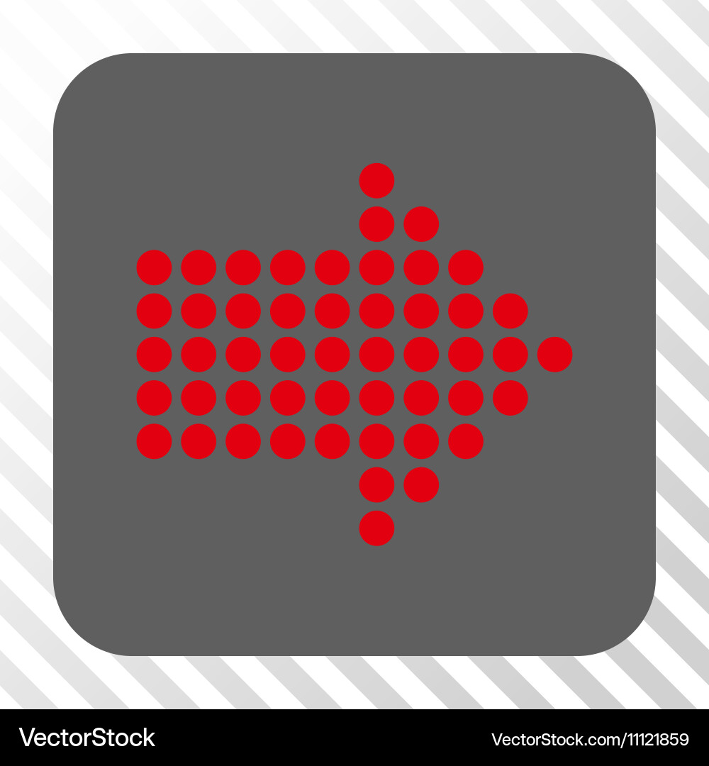 Dotted arrow right rounded square button Vector Image