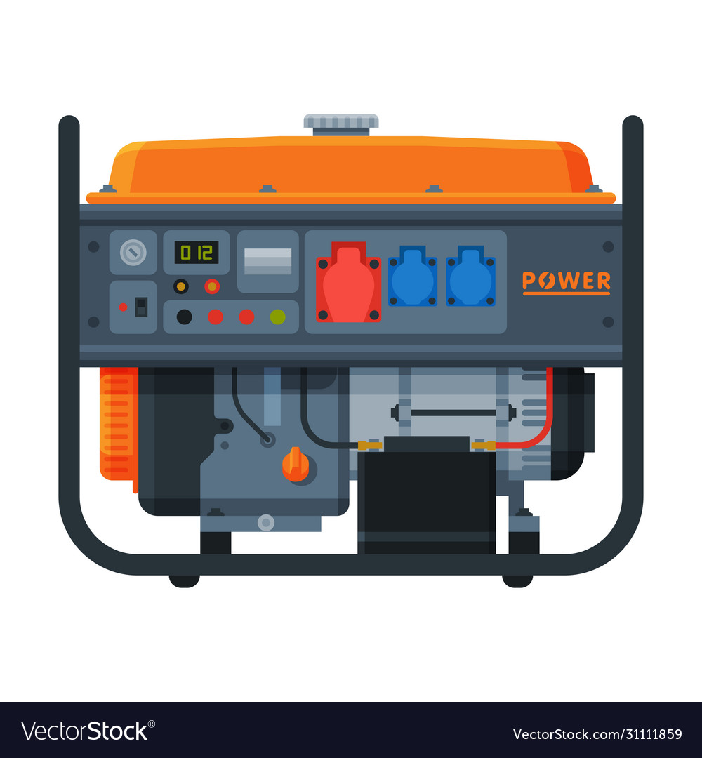 Gasoline power immovable generator diesel Vector Image