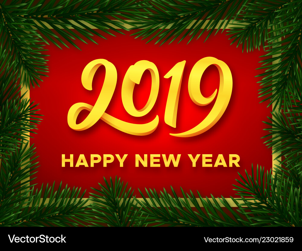 Happy New Year 2019 Background Banner Royalty Free Vector