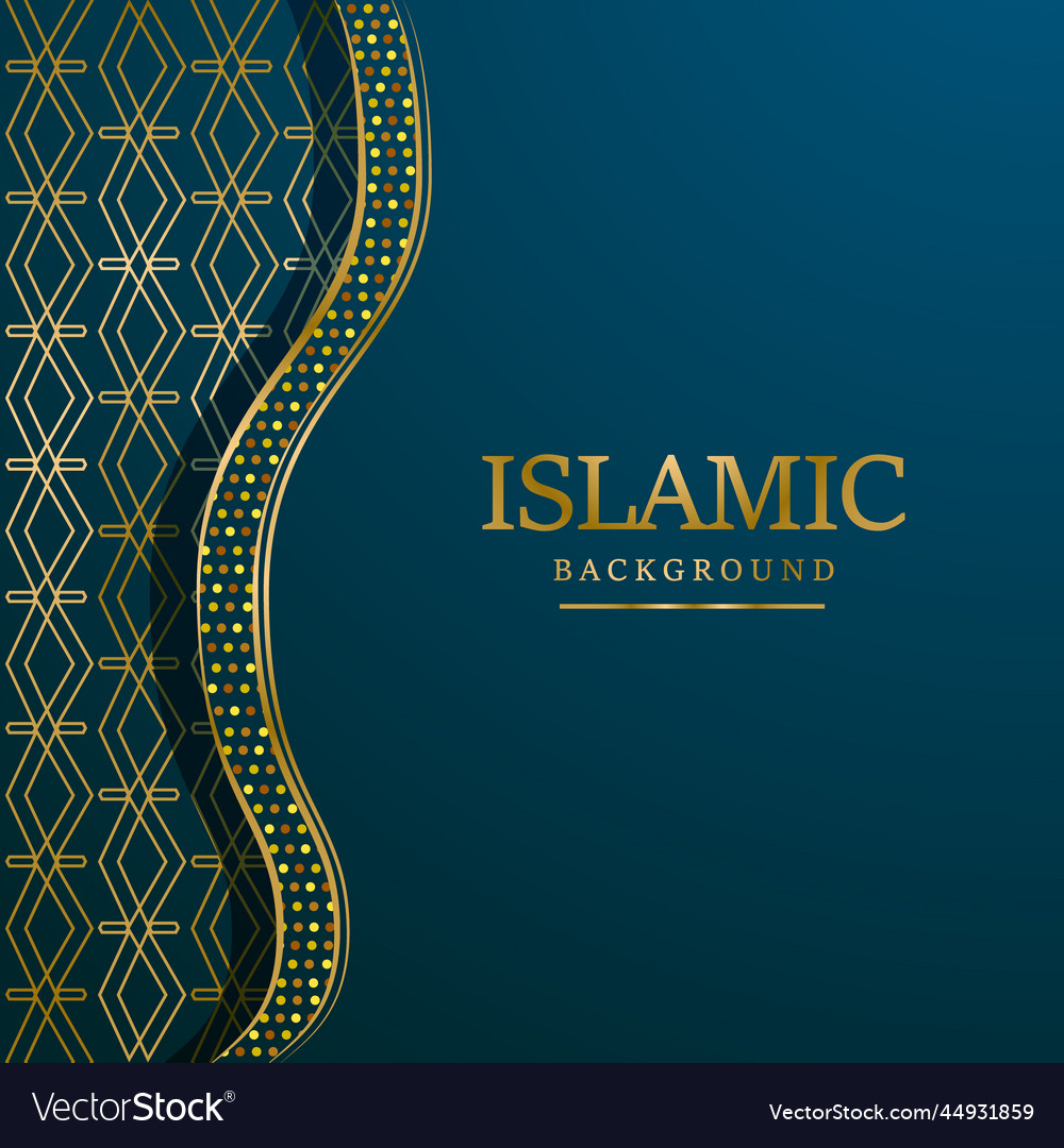 Islamic golden luxury frame ornamental background Vector Image