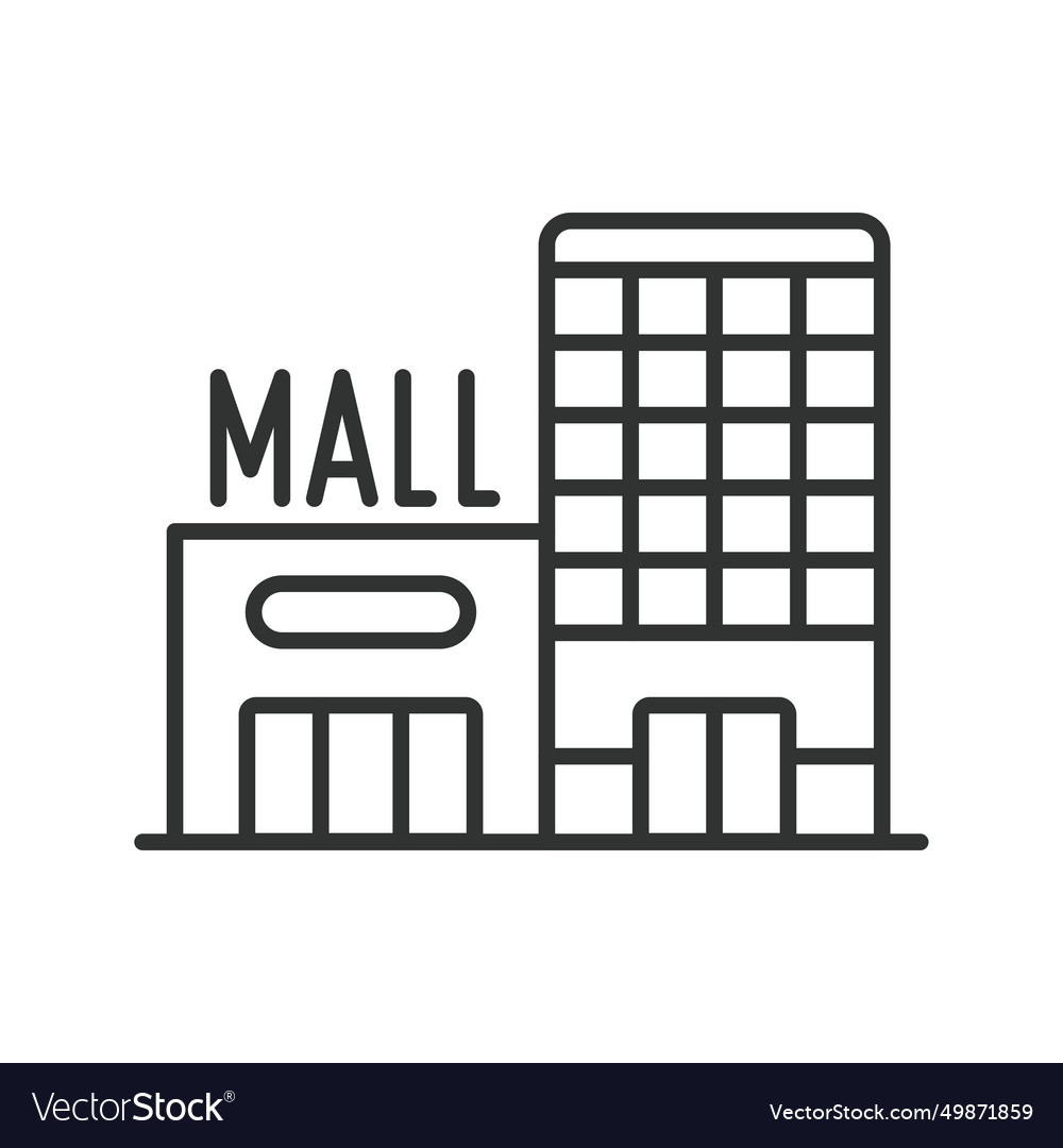 Mall icon line design space market plaza Vector Image