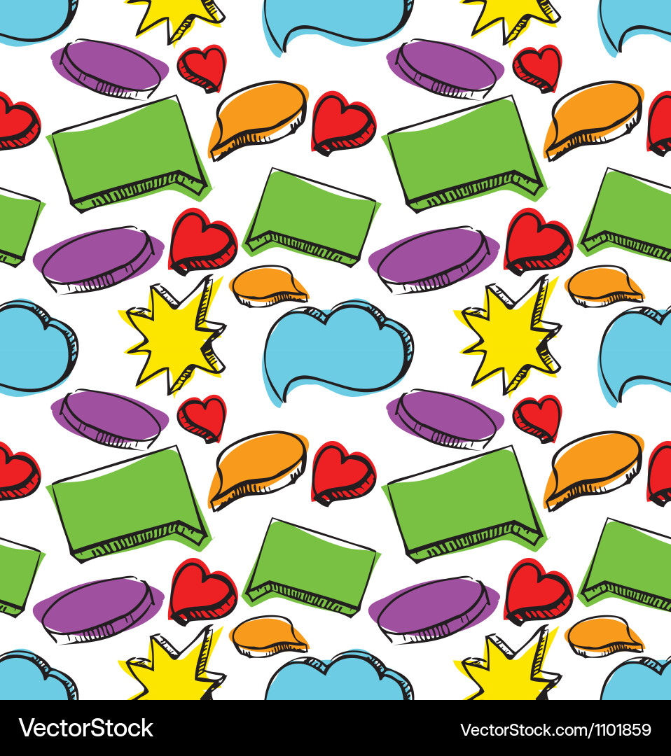 Speech bubbles seamless colorful pattern Vector Image