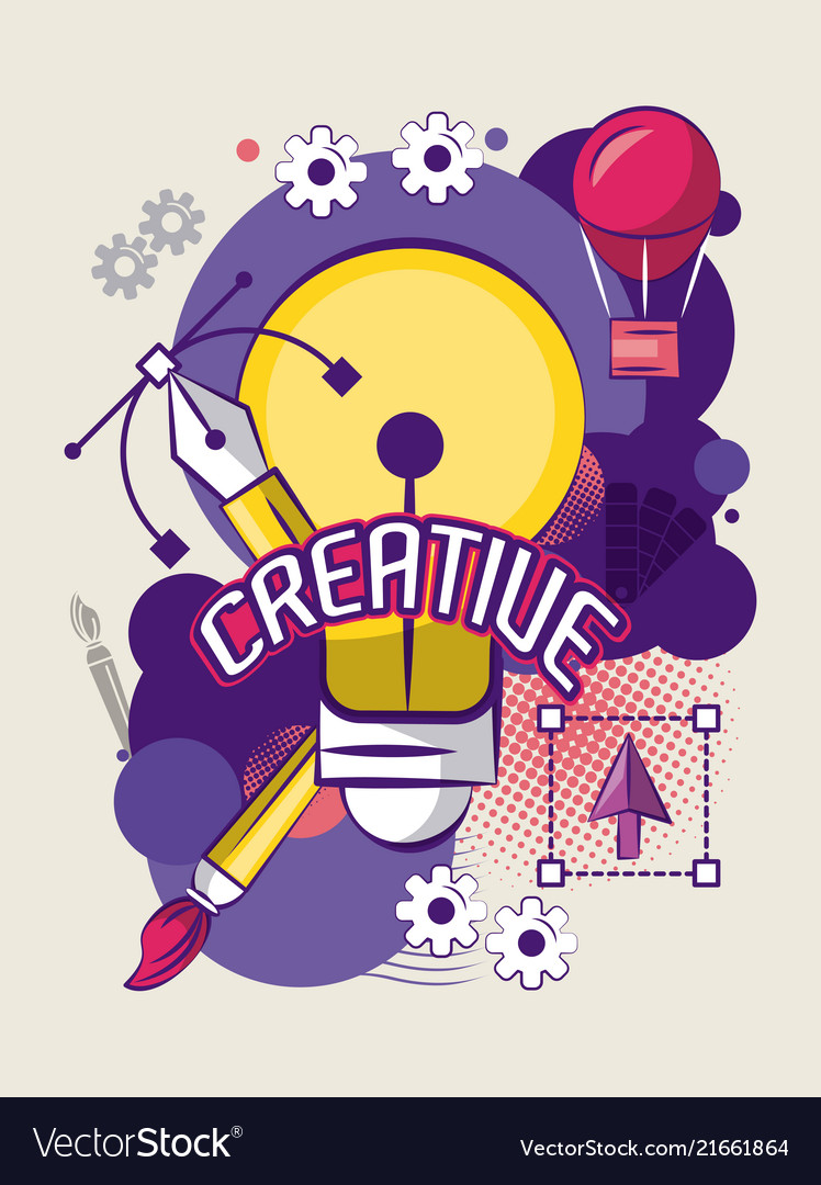 Be creative graphic design Royalty Free Vector Image