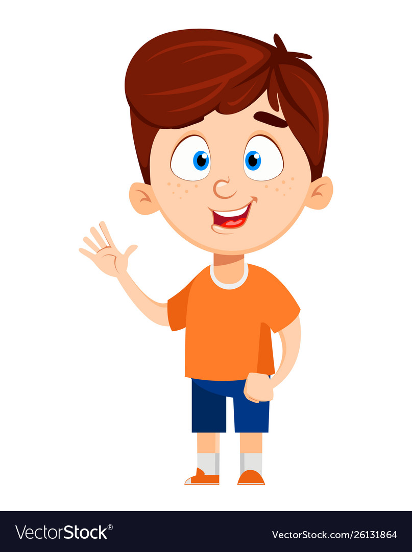 Boy Cartoon Character Cute Funny Child Royalty Free Vector