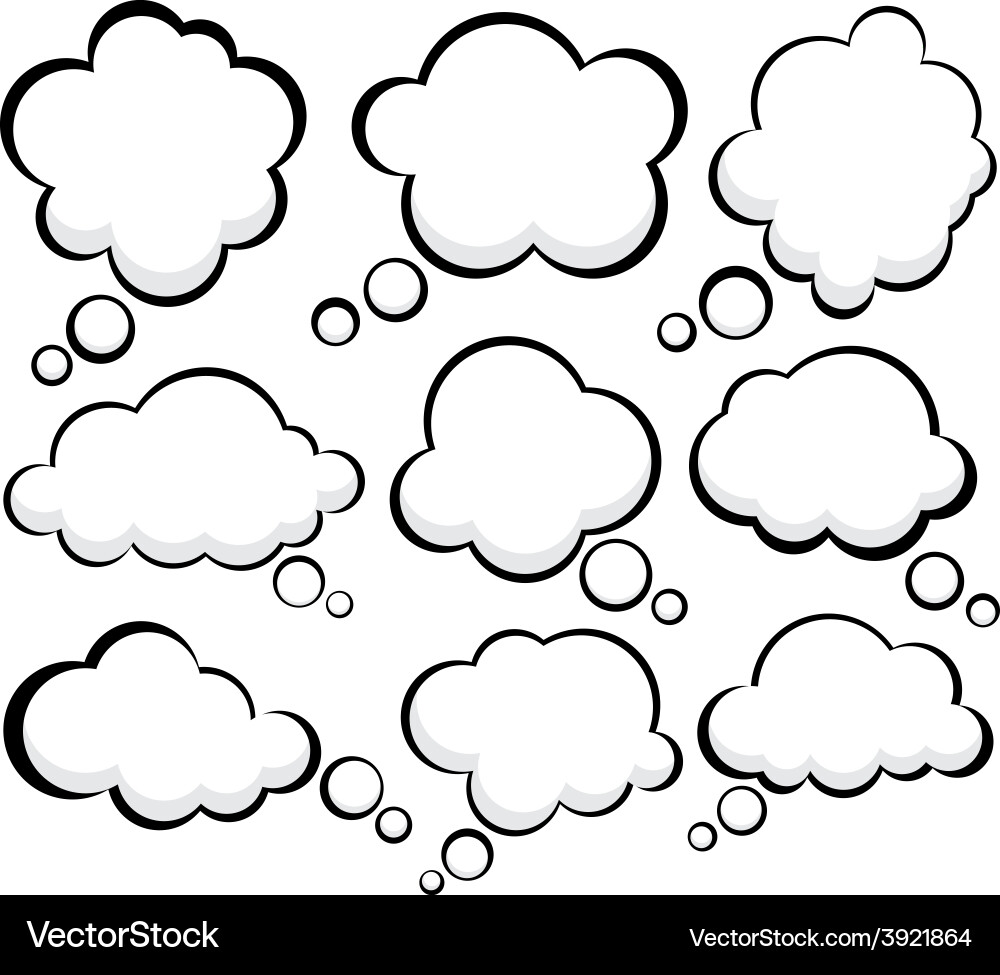 Comic Cloud Speech Bubbles Royalty Free Vector Image Comic Cloud Speech Bubbles Royalty Free Vector Image