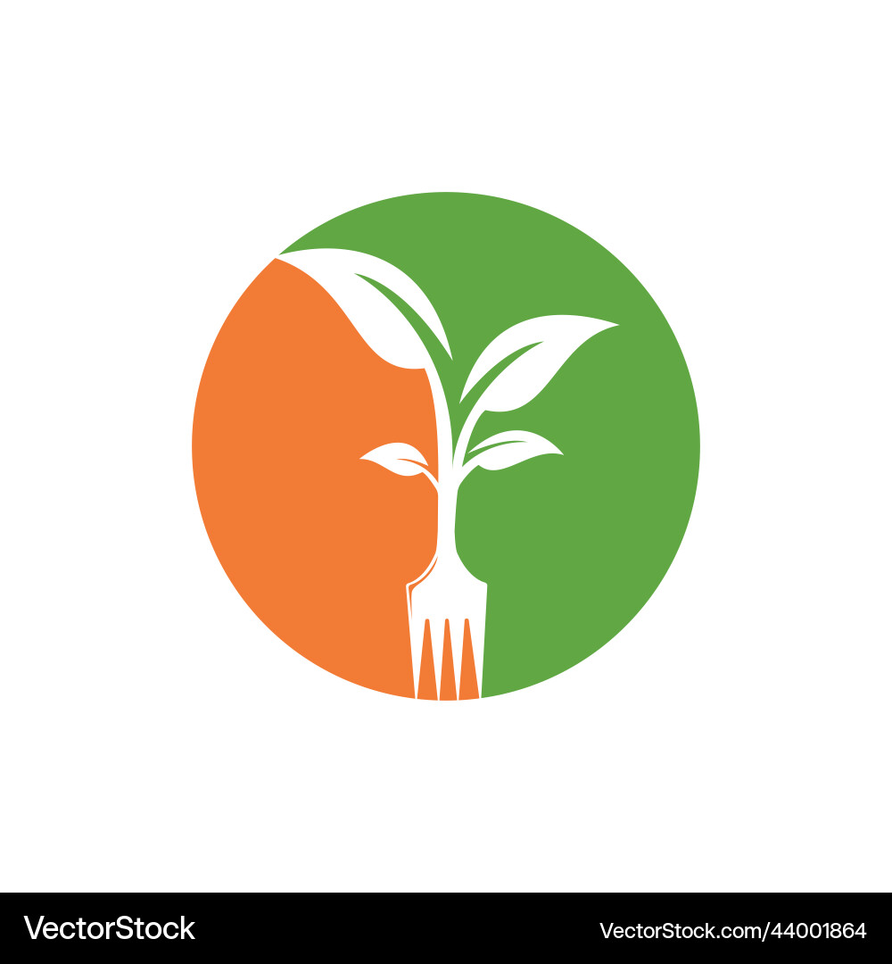 Fork tree logo design Royalty Free Vector Image