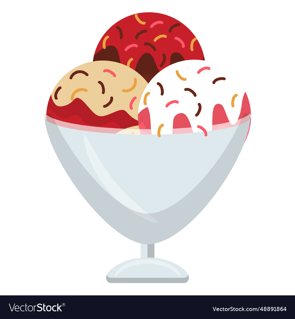 Ice cream bowl Royalty Free Vector Image - VectorStock