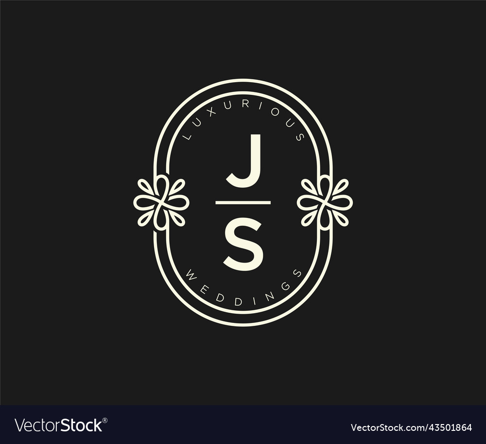 Js initials letter wedding monogram logos Vector Image