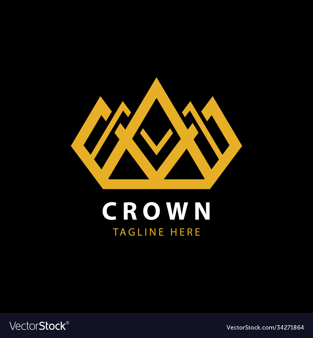 Modern golden crown logo template