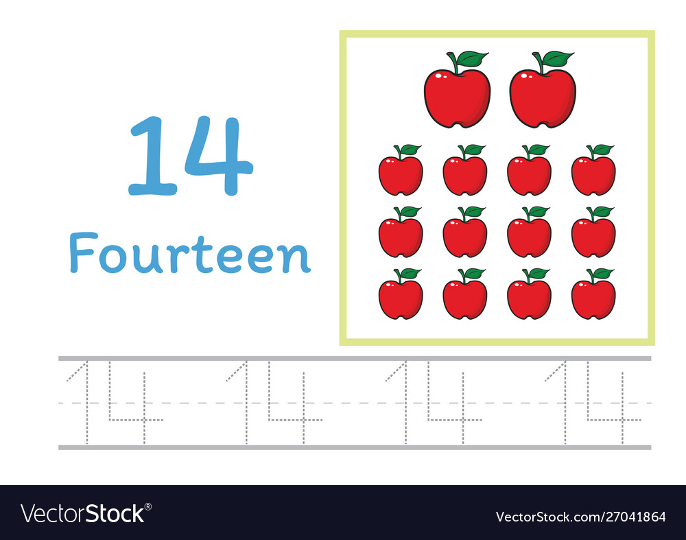 Number Tracing And Writing Worksheet Royalty Free Vector