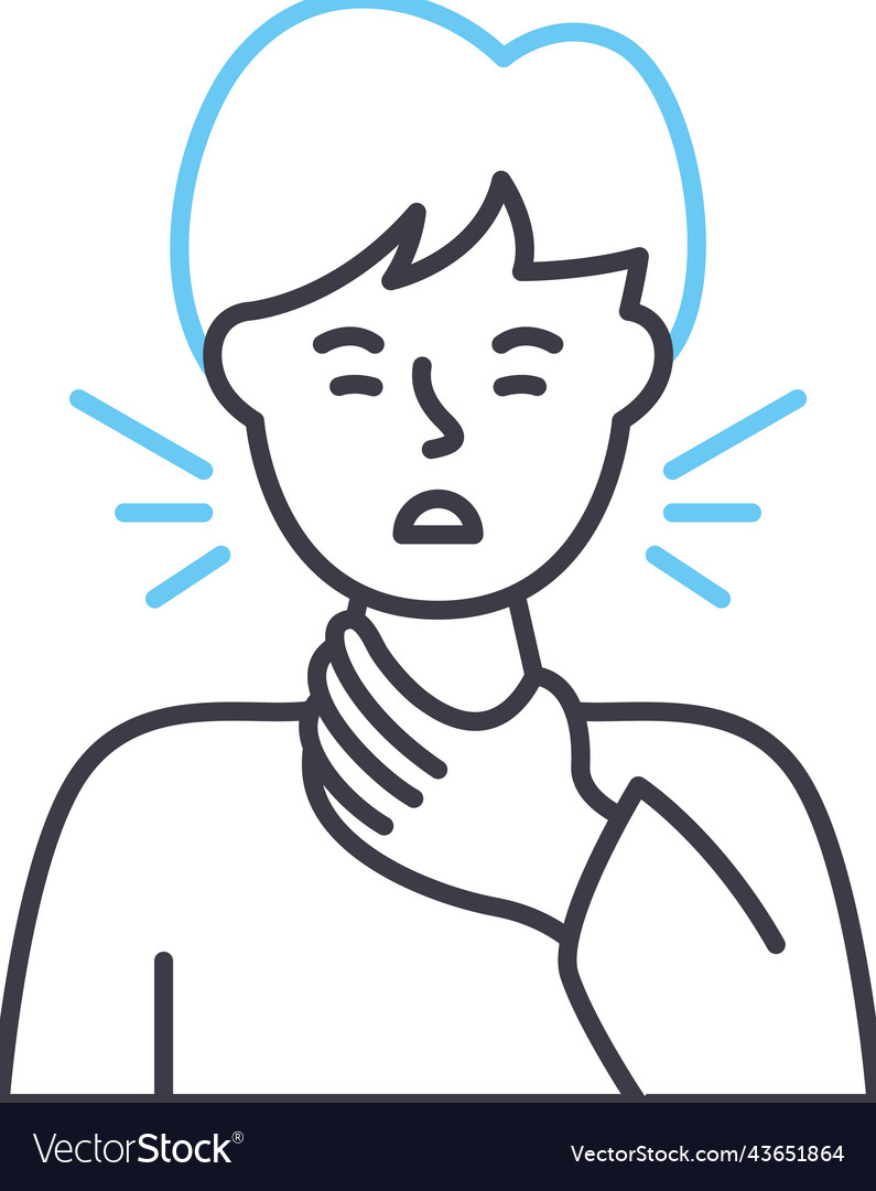 Sore throat line icon outline symbol Royalty Free Vector