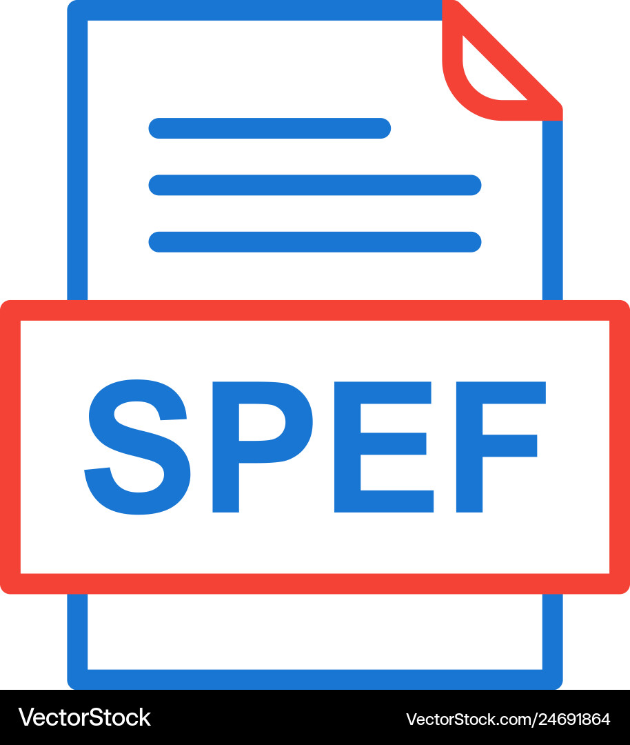 Spef file document icon Royalty Free Vector Image