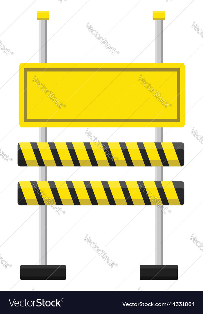 Yellow road barricade on a white background Vector Image