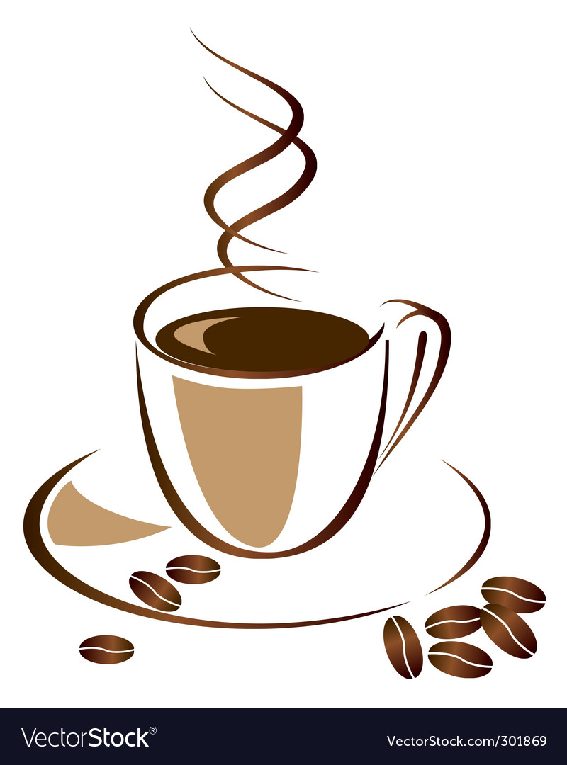 A cup of black coffee Royalty Free Vector Image