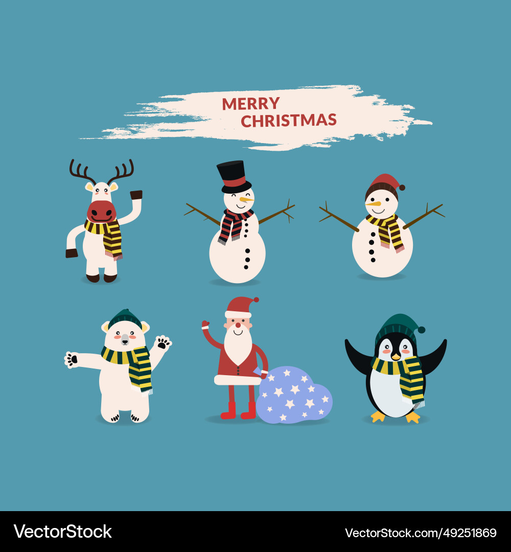 Christmas elements set design Royalty Free Vector Image