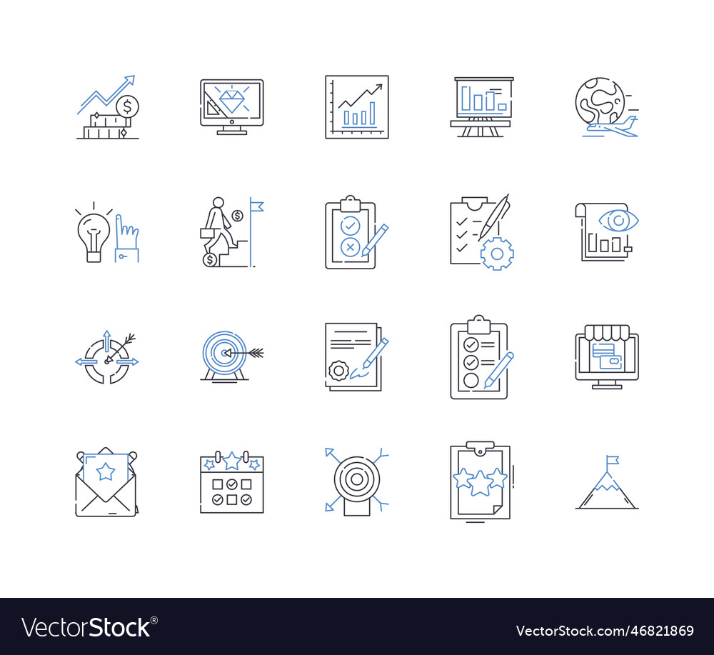 Customer control line icons collection Royalty Free Vector