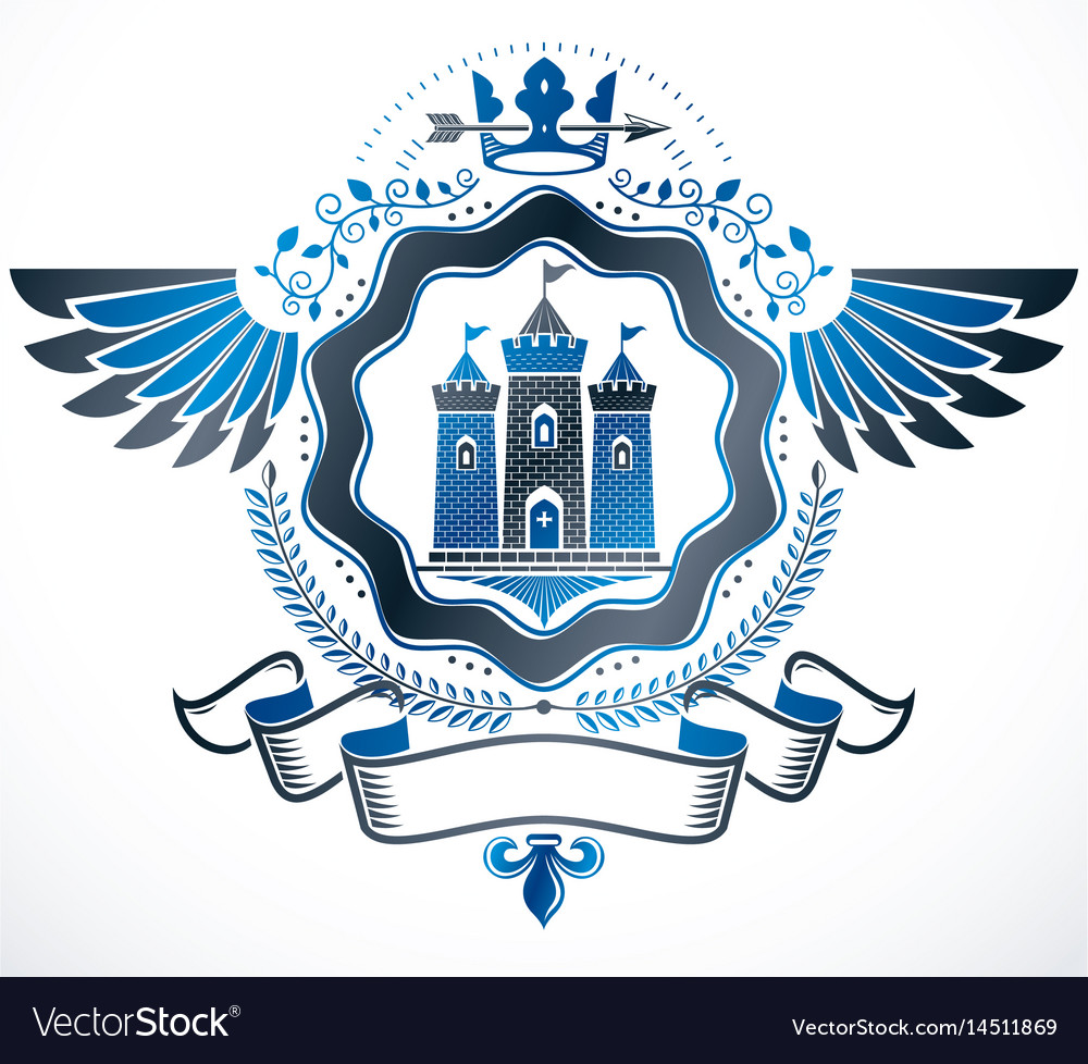 Heraldic coat of arms decorative emblem isolated Vector Image