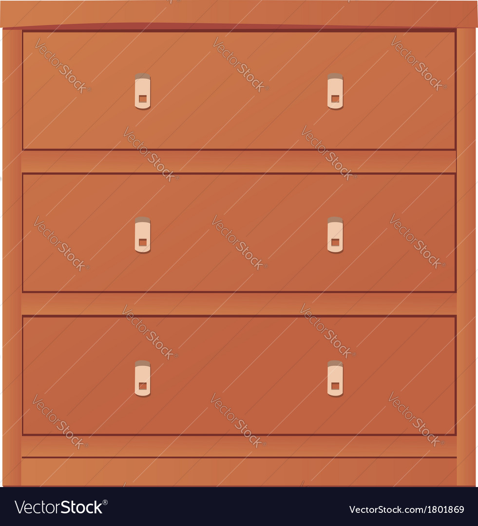 Light Colored Simple Chest Of Drawers Royalty Free Vector