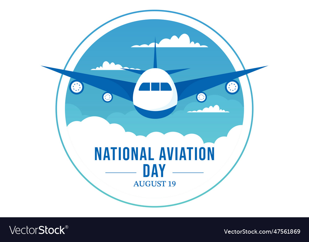 National aviation day of plane with sky blue Vector Image