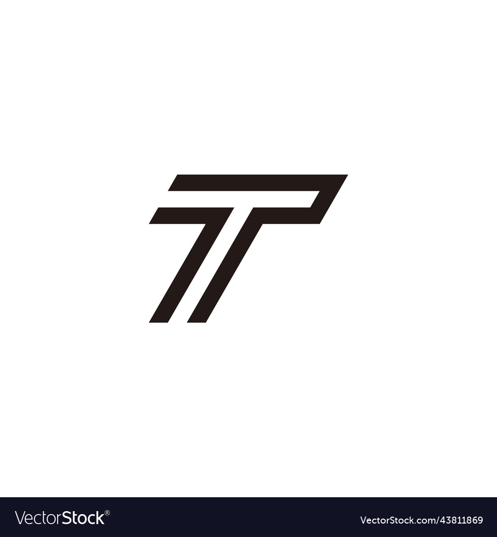 Number 7 letter t geometric symbol simple logo Vector Image