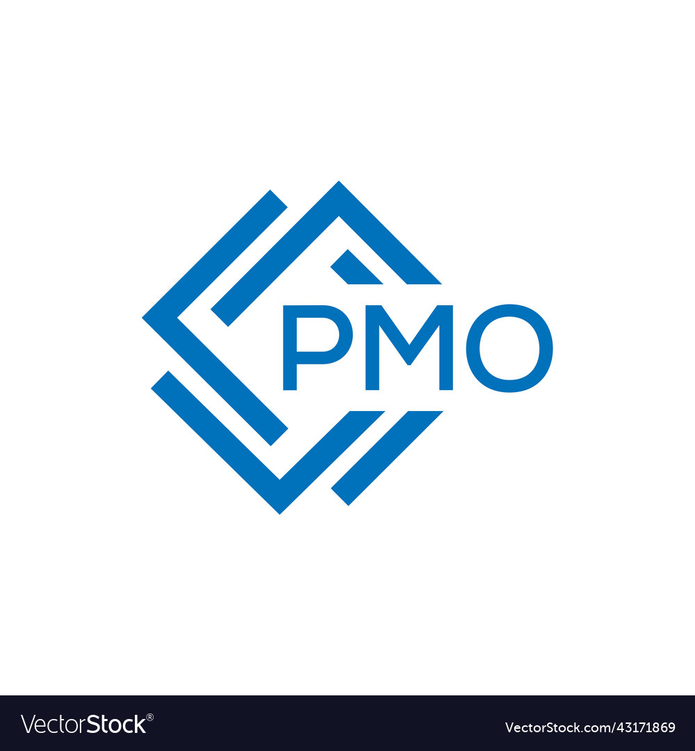 Pmo letter logo design on white background Vector Image