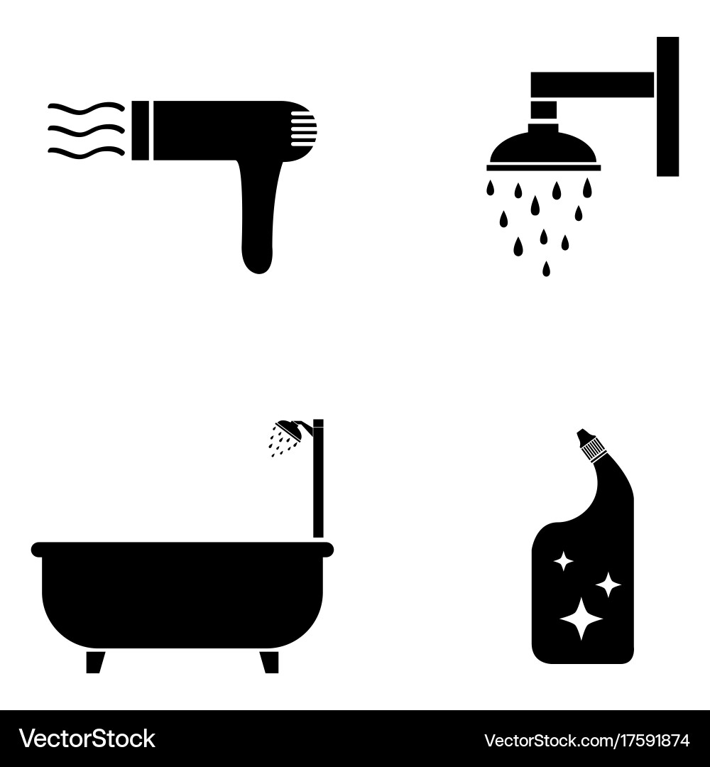 Bathroom icon set Royalty Free Vector Image - VectorStock