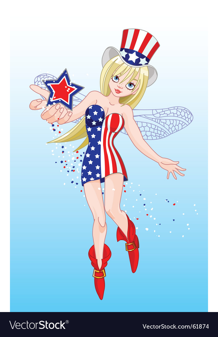 Fourth Of July Fairy Royalty Free Vector Image